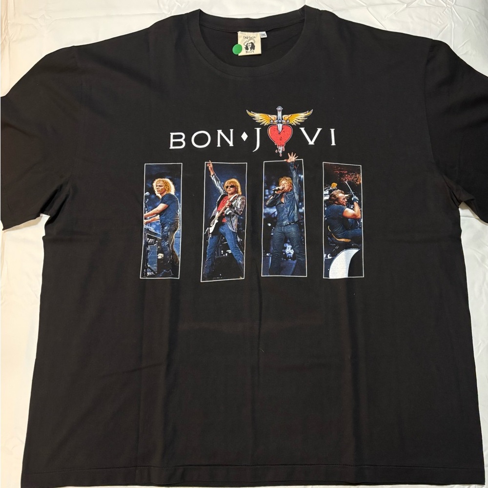 Bon Jovi Black Graphic T-Shirt 2XL